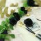 2 Pack Black Artificial Rose Garland – 6.5FT Fake Flower Vine Hanging Roses for Wedding Arch, Wall Decor, Table Centerpiece, Fireplace, Stair Railing, Indoor & Outdoor Party Decorations